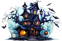 Halloween architecture building cartoon. AI generated Image by rawpixel.
