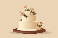 Wedding cake dessert flower. AI generated Image by rawpixel.