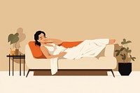 Furniture sleeping adult women. AI generated Image by rawpixel.