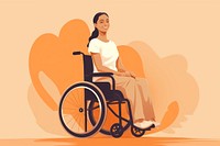 Wheelchair sitting adult woman. 