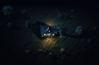 Night house architecture building. AI generated Image by rawpixel.