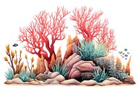 Nature sea coral reef, digital paint illustration.