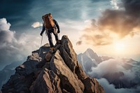 Mountain recreation adventure challenge. AI generated Image by rawpixel.