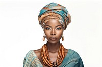 Necklace portrait jewelry turban. AI generated Image by rawpixel.
