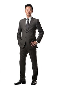 Tuxedo adult man white background. 