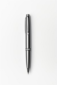 Pen white background silver metal. 