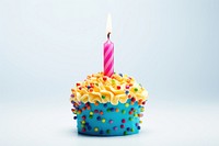 Candle birthday dessert cupcake. AI generated Image by rawpixel.
