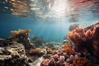 Underwater outdoors nature animal. AI generated Image by rawpixel.