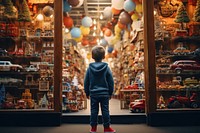 Standing shelf child store. 