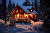 Architecture building winter house. AI generated Image by rawpixel.