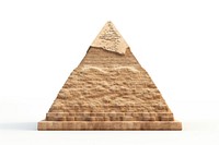 Pyramid architecture white background archaeology. 