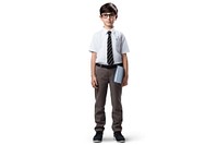 Standing student white background accessories. AI generated Image by rawpixel.