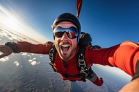 Adventure recreation excitement skydiving. 