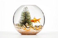 Fish christmas tree white background. 