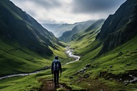 Hiking landscape adventure mountain. AI generated Image by rawpixel.