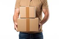 Carton boxes cardboard adult man. AI generated Image by rawpixel.