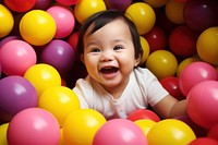 Baby portrait balloon child. 