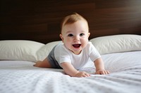 Crawling baby happy bed. 