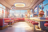 Restaurant food furniture fast food restaurant. 