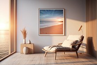 Furniture painting sunset beach. AI generated Image by rawpixel.