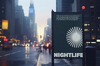 Street advertising sign mockup psd