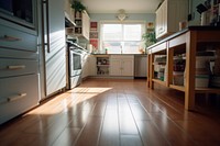 Kitchen floor refrigerator appliance.