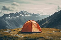 Tent mountain outdoors camping. AI generated Image by rawpixel.