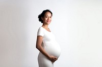 Portrait pregnant adult dress. 