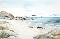 Landscape beach mountain outdoors. AI generated Image by rawpixel.