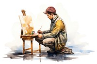 Painting drawing sitting painter. AI generated Image by rawpixel.