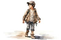 Footwear kid white background portrait. AI generated Image by rawpixel.
