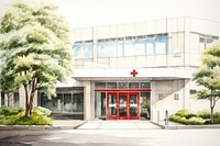 Architecture building entrance hospital. AI generated Image by rawpixel.