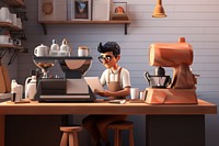 Table furniture barista cartoon. AI generated Image by rawpixel.