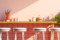 Table restaurant furniture burger. AI generated Image by rawpixel.