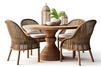 Furniture table architecture wicker. AI generated Image by rawpixel.
