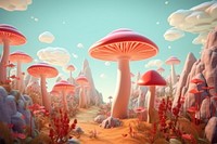 Mushroom landscape outdoors nature. AI generated Image by rawpixel.