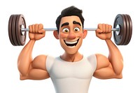 Smiling barbell cartoon sports. AI generated Image by rawpixel.