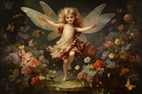 Painting flower fairy angel. 