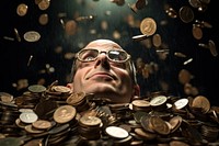 Coin portrait glasses money. AI generated Image by rawpixel.