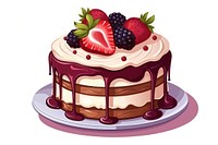 Cake dessert cartoon berry. AI generated Image by rawpixel.