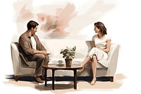 Conversation furniture sitting talking. AI generated Image by rawpixel.