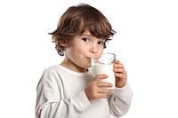 Drinking milk straw white background. 