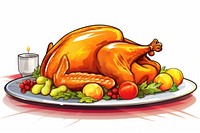 Thanksgiving cartoon dinner food. AI generated Image by rawpixel.