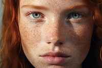 Freckle adult woman skin. 