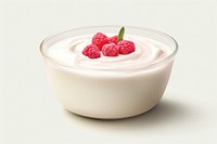 Raspberry dessert cream fruit. 