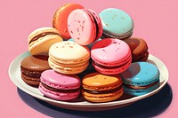 Macarons food confectionery arrangement. 