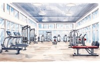 Gym architecture sports exercising. AI generated Image by rawpixel.