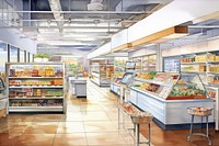 Architecture supermarket building store. AI generated Image by rawpixel.