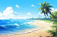 Summer beach landscape outdoors. AI generated Image by rawpixel.