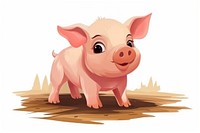 Pig cartoon animal mammal. AI generated Image by rawpixel.